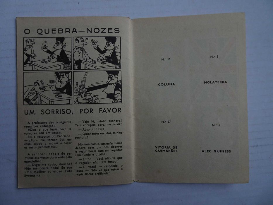 Livro revista Alvo nº 51 com cromos Coluna, Alec Guiness Guimarães