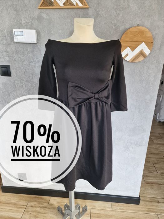 Mała czarna sukienka z kokardą 36