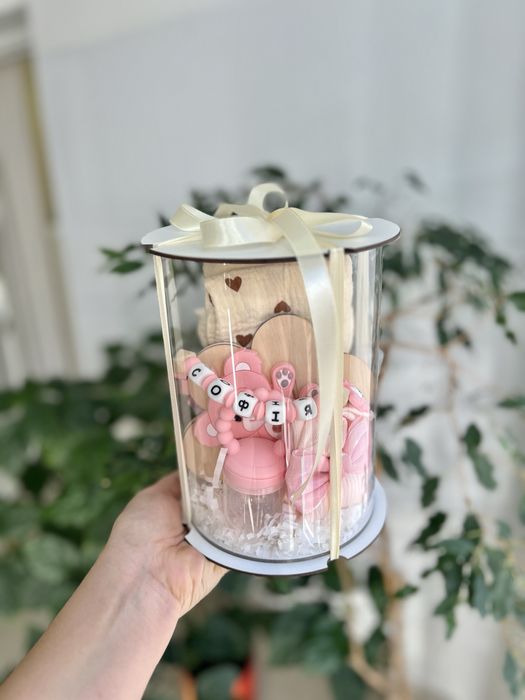 Подарунок на хрещення, виписку! Тримач для соски, Іменний гризунець