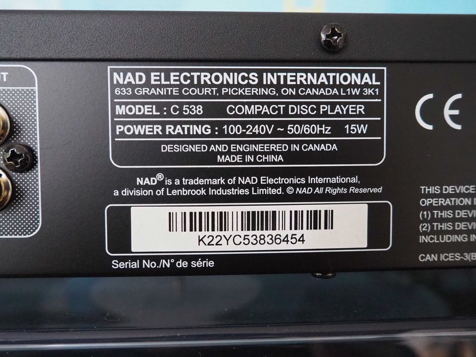 Odtwarzacz CD NAD C 538 jak nowy