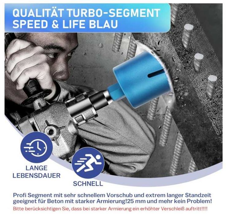 Otwornica diamentowa do betonu średnica 68mm, długość 200mm Vrietina