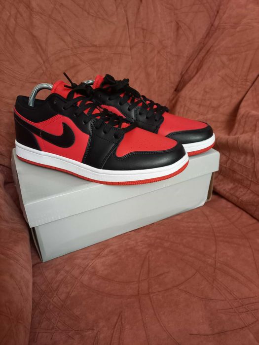 Акція кросівки чоловічі шкіряні Nike ( Найк) Air (Аір) червоно-чорні