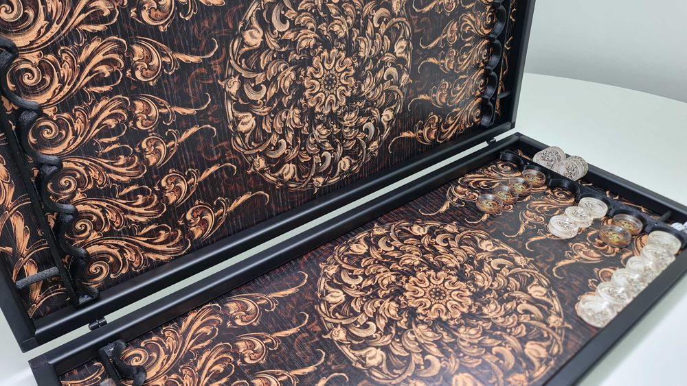 Нарды Классика шпон дуба фото-печать под заказ. Подарок другу. Нарди