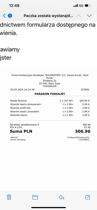 Nowe rolety blackout szare 155-170