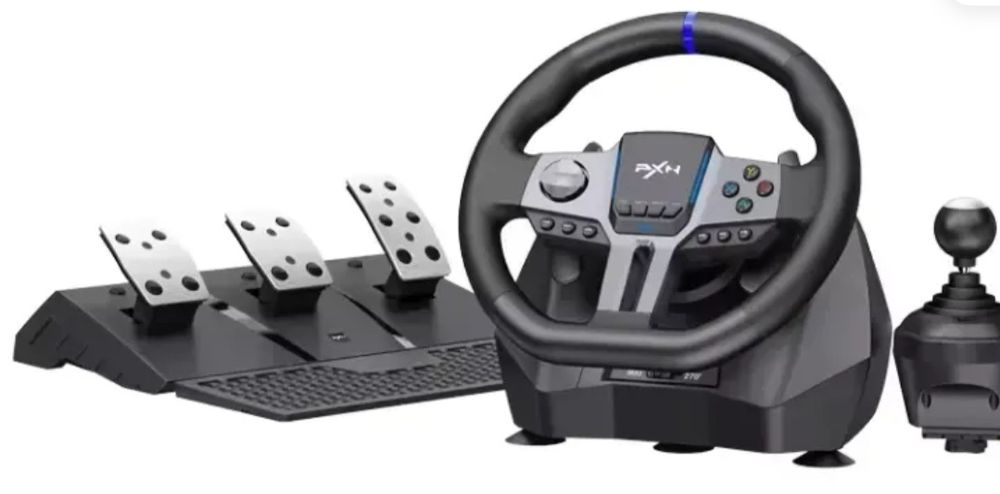 Ігрове кермо PXN V9 GEN2 з педалями і коробкою передач для PS4, PS3, X