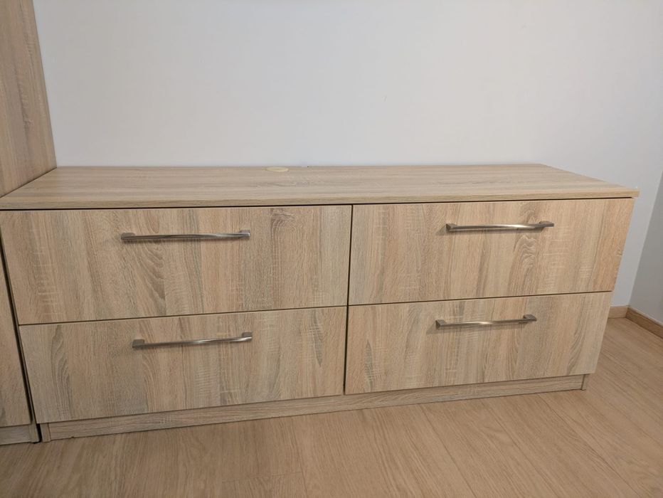 Komoda dąb sonoma – 160 cm – 4 duże szuflady