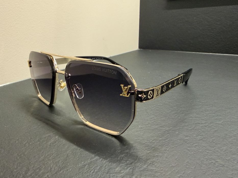 Okulary unisex LV pilotki złote