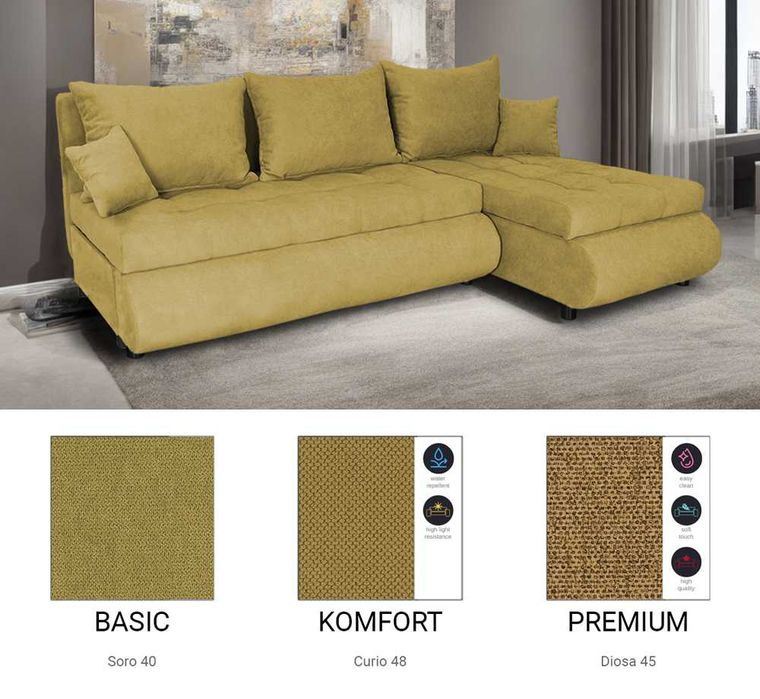 Narożnik z funkcją spania Nela / Różne kolory / Raty / SZYBKA DOSTAWA!