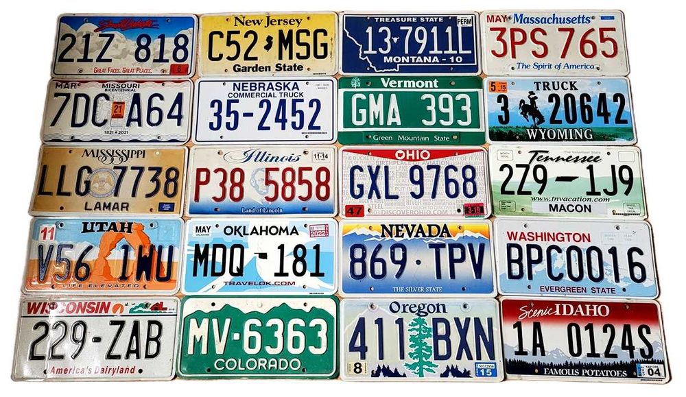 Tablice rejestracyjne z USA - 20 sztuk