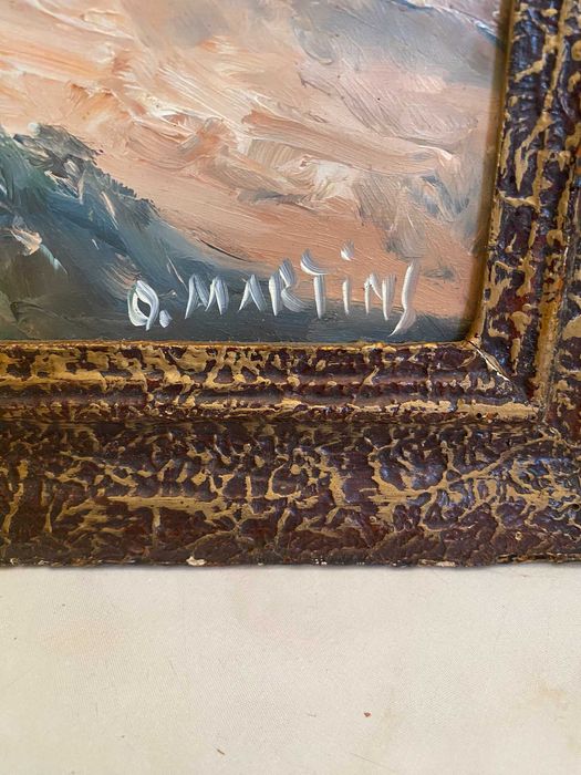 Quadro com pintura a óleo de O. Martins 59,8×49,9 cm