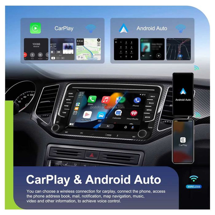 Rádio 4/64GB VW Golf Polo Passat Skoda Seat Carplay Android Auto GPS