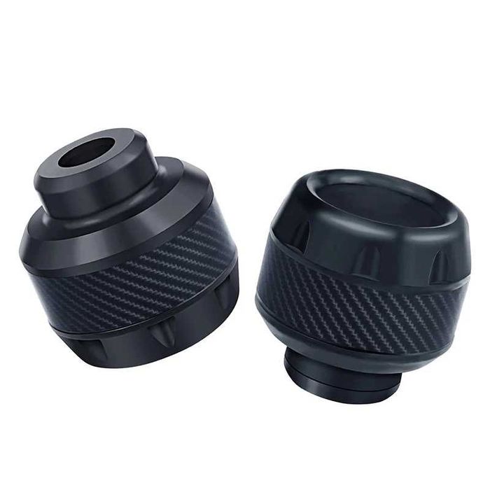 Mini-cogumelos cilíndricos proteção eixos - Par em alumínio e borracha