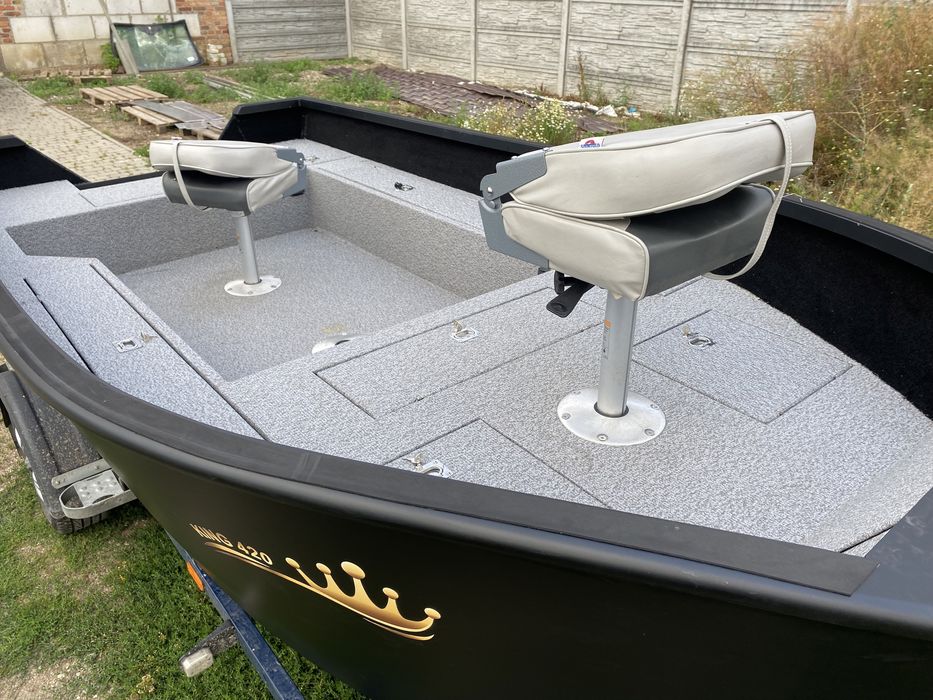 Łódka Łódź aluminiowa KING 420 rumpel