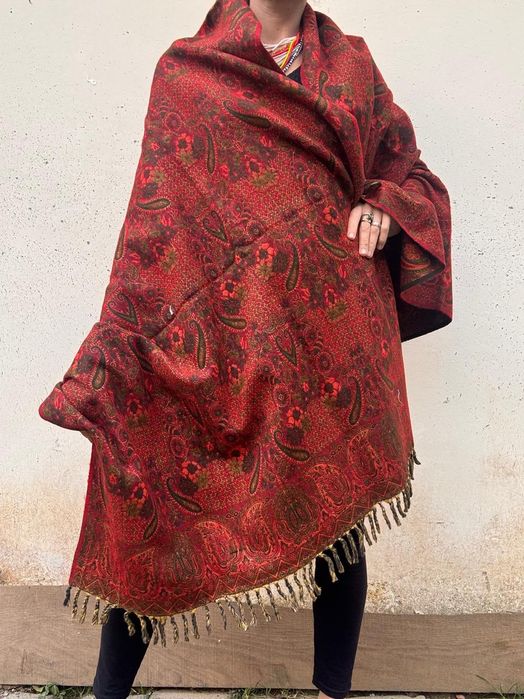 Szal duży ciepły Indie oversize