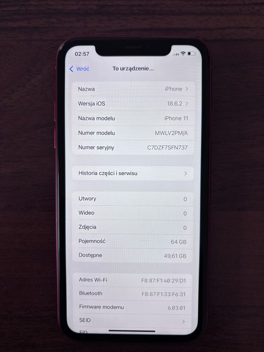 Iphone 11 64 GB super stan, czerwony