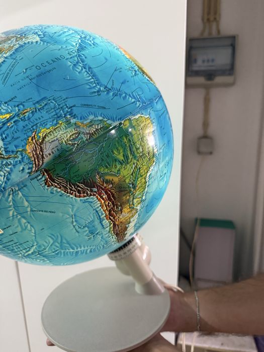 Globo terrestre iluminado com base - Excelente estado