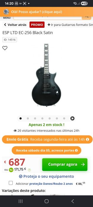 ESP LTD EC-256 Black Satin 666