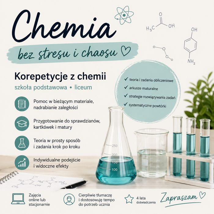 Korepetycje z chemii - bez stresu i chaosu!