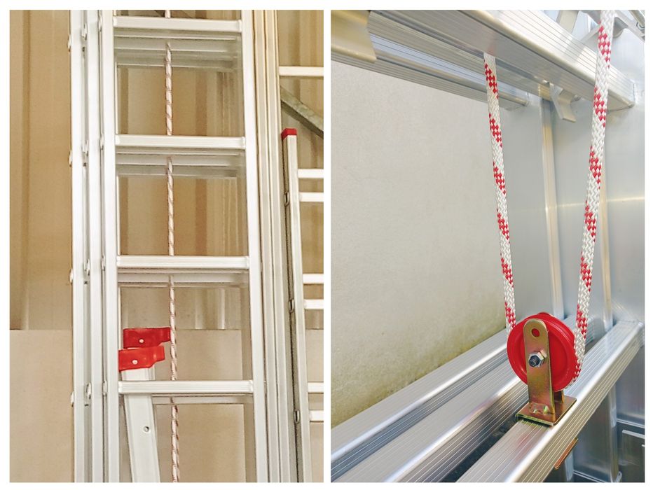 Escada Tripla 3.5m (8.5m Úteis) c/ Corda Degrau Quadrado NOVO Fábrica