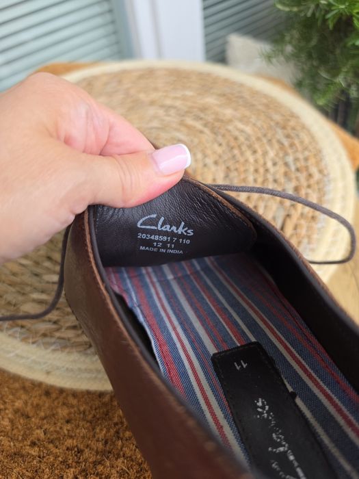Clarks skóra naturalna 45 męskie półbuty