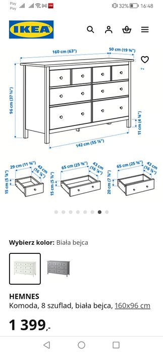 Hemnes Ikea komoda, szafka na buty