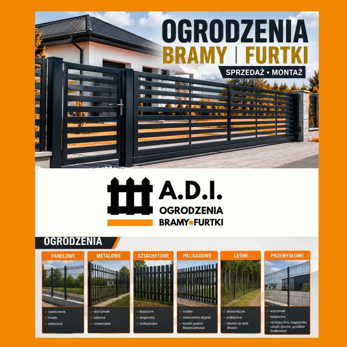 Bramy, furtki, OGRODZENIA - sprzedaż montaż | panel 3D, palisada, ogrodzenia sztachetowe, panelowe, palisadowe i z siatki