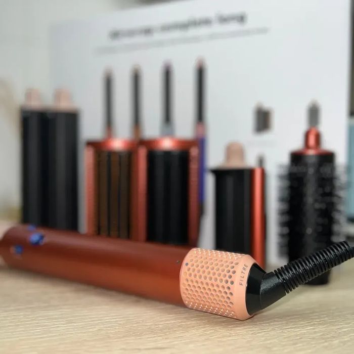 Стайлер Dyson Airwrap Complete 6 насадок Bronze/Pink Дайсон полуничний