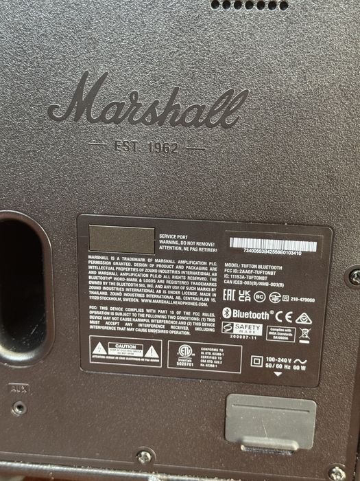 Marshall Tufton – Coluna Bluetooth Portátil, Excelente Estado