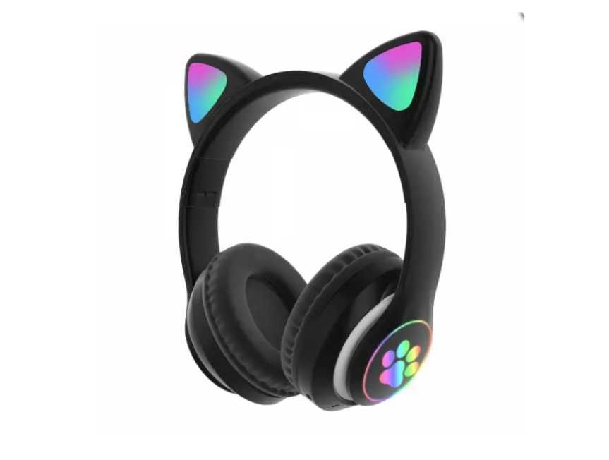 Беспроводные Bluetooth наушники Кошачьи ушки Гарнитура с Подсветкой