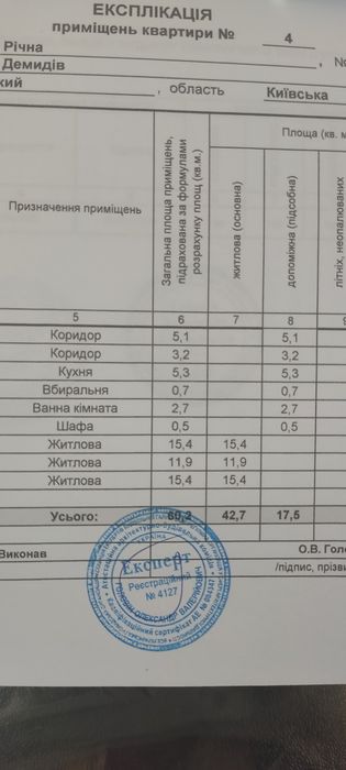 Трикімнатна квартира с. Демидів