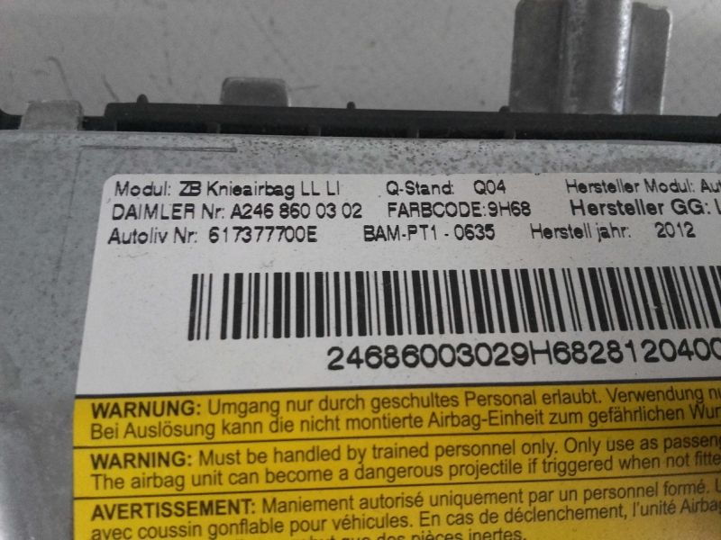 Airbag joelho MERCEDES-BENZ Classe B (W246, W242)