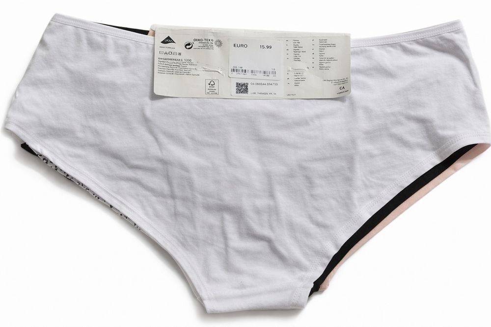 Набір трусиків-хіпстерів C&A з високою посадкою, 4 шт, L  ,95% бавовна