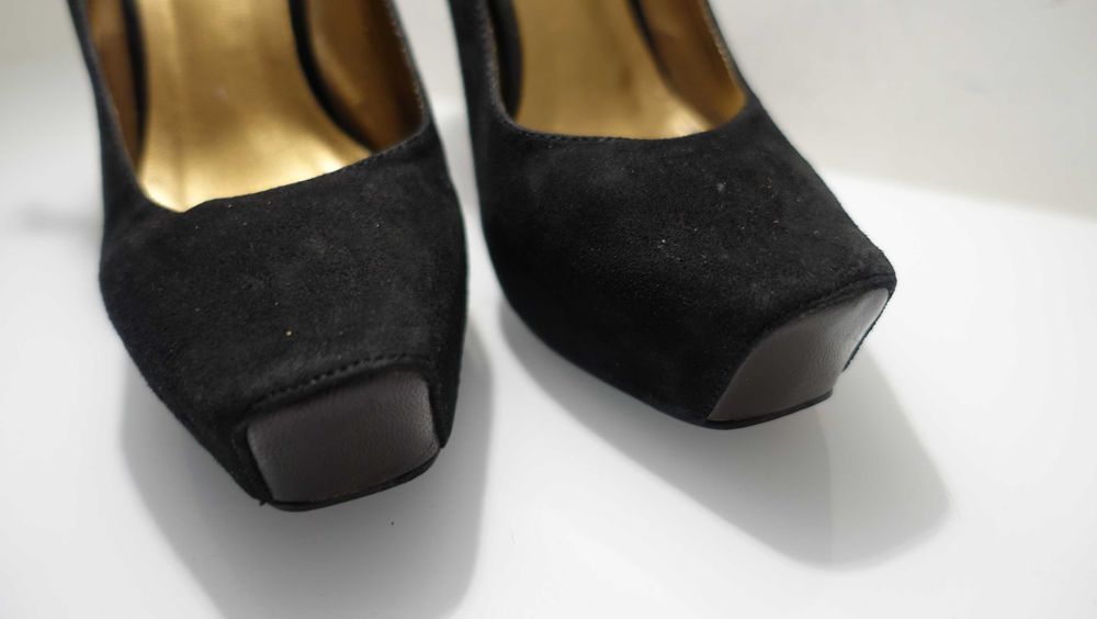 Kazar, czarne skórzane szpilki , rozmiar 37, obcas 13cm