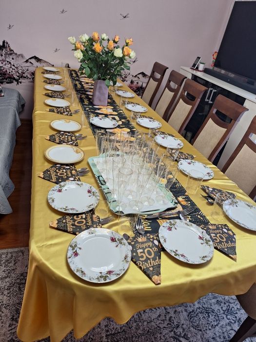 Obrus złoty 3 m, bieżnik