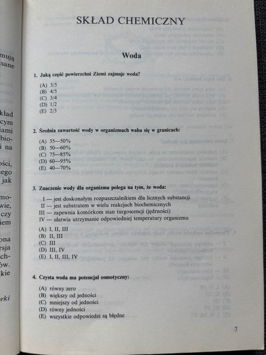 Testy z Biologii, Fizjologia i Biogeografia 1993