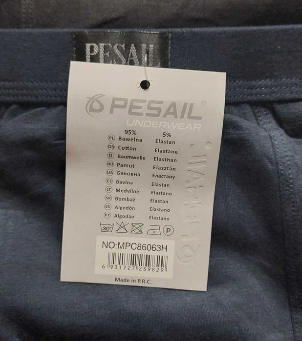 4 sztuki Bokserki męskie bawełna Pesail 4-pak roz. 5XL pas 84-120 cm