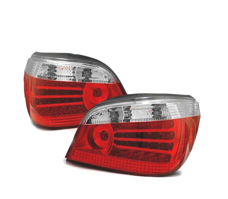 FAROLINS TRASEIROS LED BMW E60 03-07 VERMELHO BRANCO