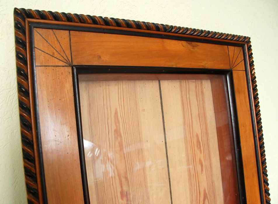 duża stara zabytkowa Biedermeier głęboka prezentacja rama na ikonę box witryna 79x96x12