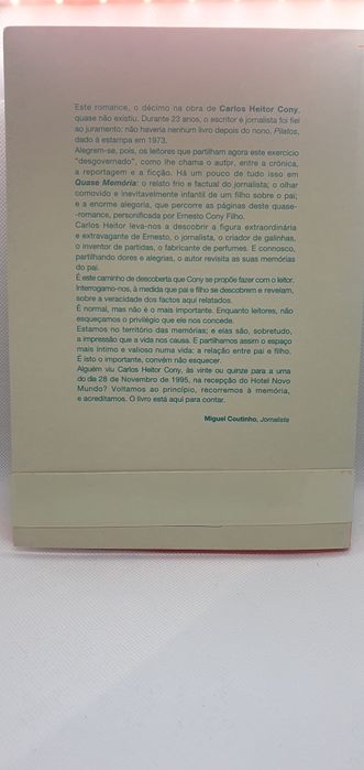 Livro "Quase Memória" - Carlos Heitor Cony (Romance)