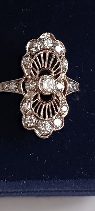 Кольцо каблучка ссср 583 з діамантами  4,58г р.18-17,5