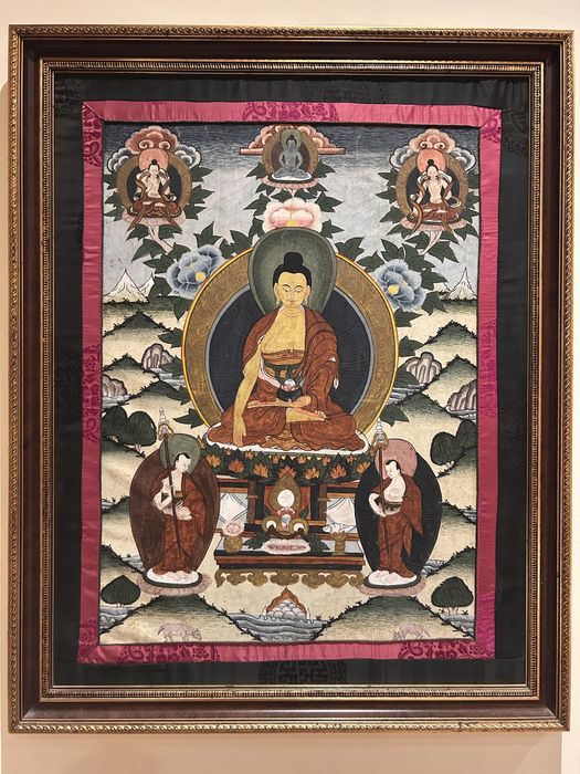 Quadro Budista Thangka Pintado à Mão – Buda Shakyamuni