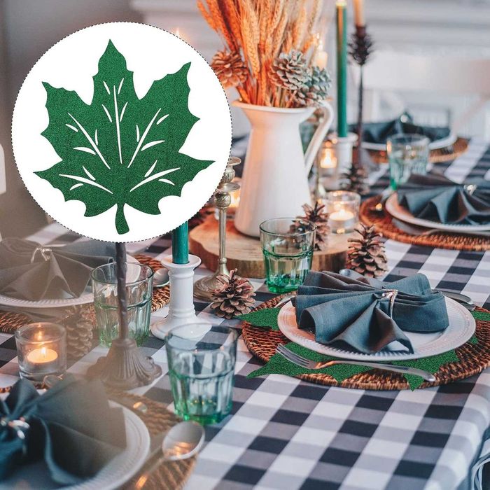 2 szt. liści klonu filcowe podkładki maty do domu, jadalni