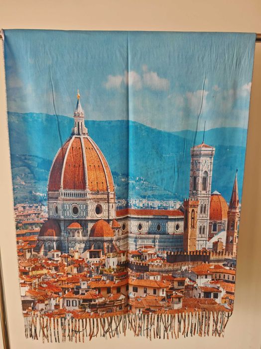 Piękny duży szal dwustronny