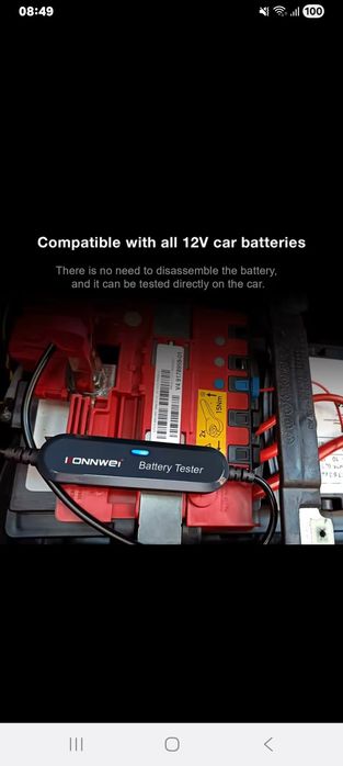 KONNWEI BK-100 тестер АКБ 6-16v