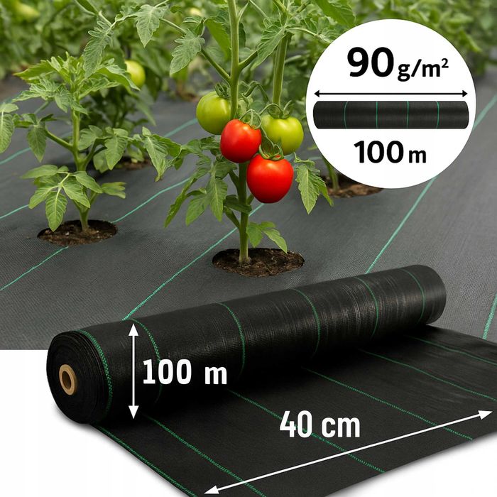 Agrotkanina czarna 40cmx100m UV 90g na CHWASTY HIT Wszystkie wymiary