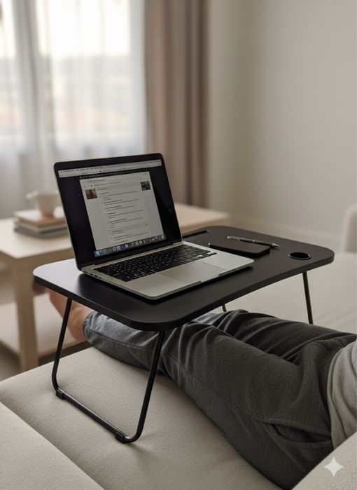 Mesa dobrável para portátil – cor preta – moderna, leve e prática