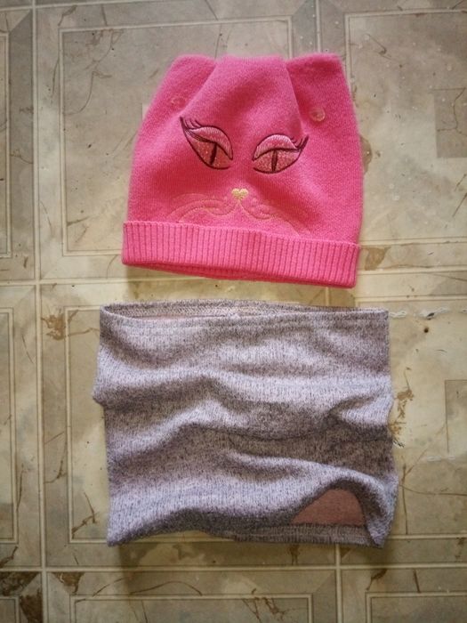 Тепла шапка снуд шарф шапка манишка шарфік хомут шапка комплет 7-12р