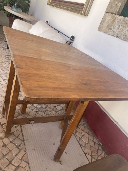 Mesa de abas madeira maciça otima