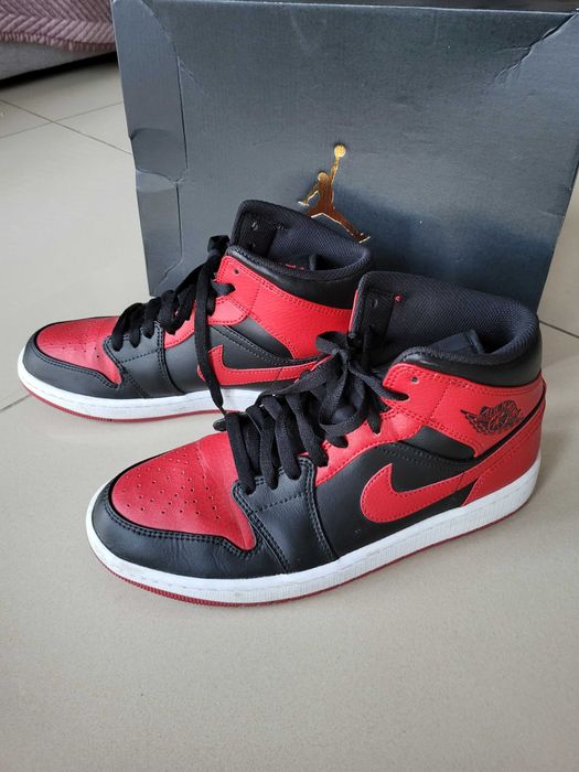 Buty Air Jordan 1 Mid czerowno-czarne