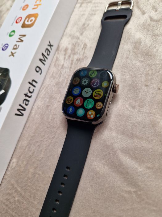 Zegarek 9 max czarny, watch nowy, ekran amoled, pełny komplet